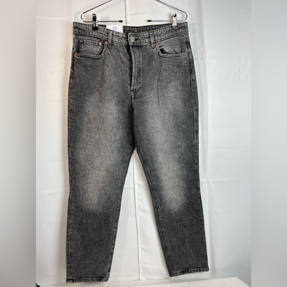 H& M Womens Charcoal Loose Fit. Coupe Ample Mom Jeans Button-fly Size 12 NWT